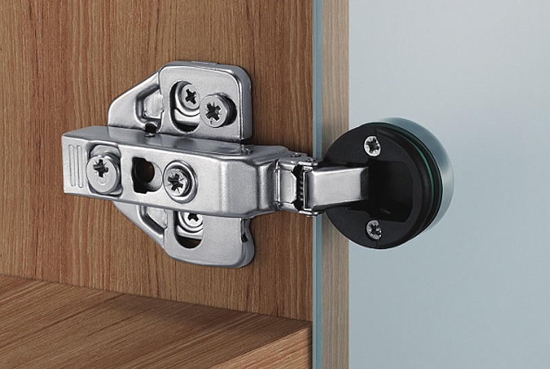C80 Mini Glass Door Hinges, Ø26mm cup, 95° opening angle, Full overlay, Half overlay and Inset models
